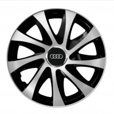 Set 4 Capace Roti pentru Audi, model Extra Drift Silver & Black, R16