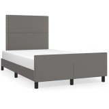 Cumpara ieftin Cadru de pat cu tablie, gri, 120x200 cm, piele ecologica