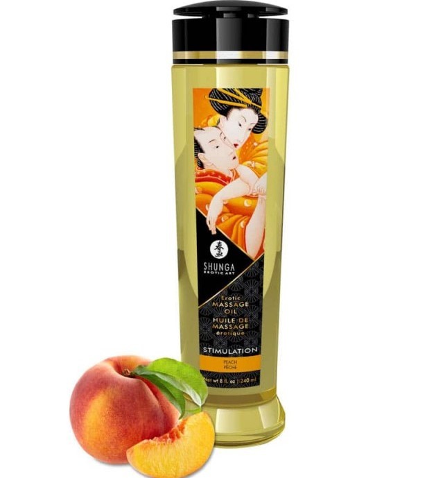 Ulei de Masaj Shunga Stimulation, Aroma Piersica, 240 ml