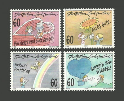 Liechtenstein 1995 - Greeting Stamps, serie neuzata foto