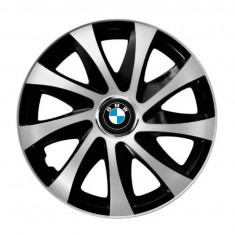 Set 4 capace roti Drift exrta silver&black pentru gama auto BMW, R14