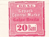 DDSG compania navigatie Dunare timbru bagaje si colete 20 Bani Galati-Braila MNH