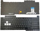 Tastatura Laptop Gaming, Asus, ROG Strix G17 G713Q, G713QC, G713QE, G713QY, G713QR, G713QM, iluminata, RGB, 16 pini, neagra, layout US