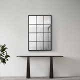 Oglinda de perete, en.casa, Cupello, 90 x 60 cm, mdf, negru mat, dreptunghiulara HausGarden Leisure, [en.casa]