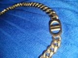 Colier vintage Cubanez cu dublu D,colier auriu vintage masiv.bijuterie vintage Slide Jewelry.