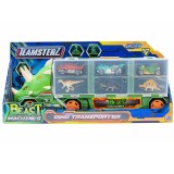 Transportator Dino cu masini si figurine, Teamsterz Beast Machines