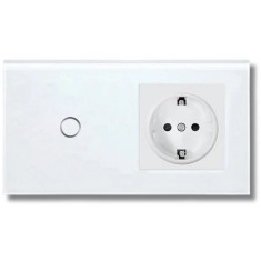 Intrerupator touch si Priza, Rama sticla securizata, iUni 1Y, LED