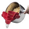 Strecurator Filtru pentru Vase, Cyrax, din Silicon Rezistent la Temperaturi Inalte, Universal, Paste, Legume, Fructe, 23x12.5x6.7 cm Rosu