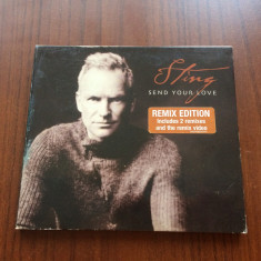 sting send your love remix + video 2003 cd single muzica pop electro dub A&M VG+