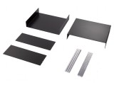 Carcasă cu panou aluminiu neagră