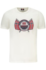 Norway Tricou barbati cu logo, din bumbac, Regular fit, Alb, M