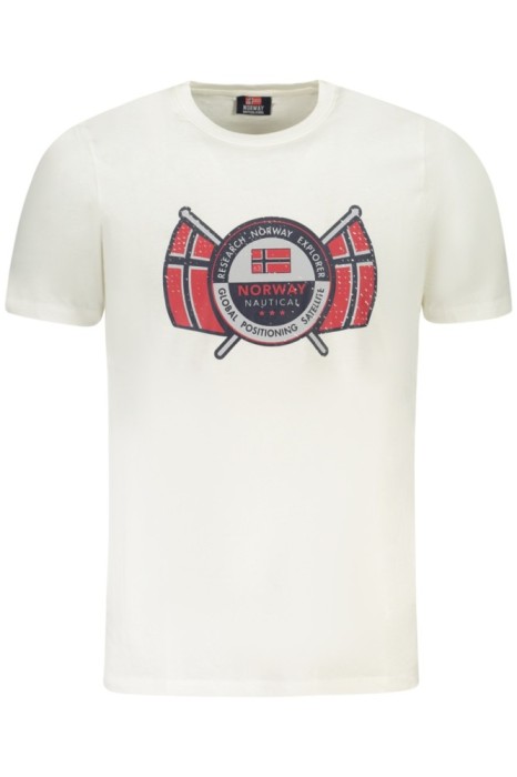 Norway Tricou barbati cu logo, din bumbac, Regular fit, Alb, M