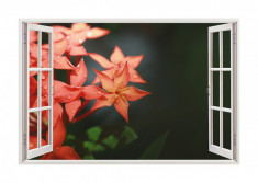 Autocolant decorativ, Fereastra, Arbori si flori, Multicolor, 83 cm, 588ST foto