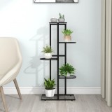 VidaXL Suport pentru flori cu 5 niveluri, negru, 43x22x98 cm, metal