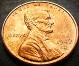 Moneda 1 CENT - SUA, anul 1989 D * cod 1472 B = UNC