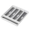 Suport Tacamuri Sertar Bucatarie Pufo, 32 cm, ABS, Gri/Alb - Organizator Universal