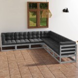 vidaXL Set mobilier de grădină cu perne, 7 piese, lemn masiv de pin 3076556