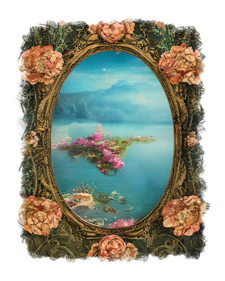 Sticker decorativ Oglinda spre Lac, Multicolor, 70 cm, 9974ST foto
