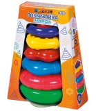 Piramidă Educativă de Sortat Inele din Plastic Netoxic, Pentru Copii Peste 1 An, 17x13x22 cm, Produs in Ucraina