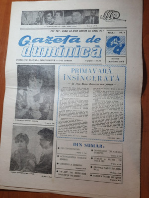 ziarul gazeta de duminica 1-13 aprilie 1990-de vb cu angela similea foto