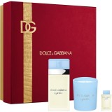 Dolce&amp;Gabbana Light Blue EDT Trio Gift Set With Candle set cadou pentru femei
