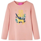 Tricou pentru copii cu m&acirc;neci lungi roz deschis 104, vidaXL