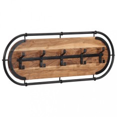 vidaXL Cuier de haine montat pe perete cu 5 c&acirc;rlige, lemn masiv acacia 4013507