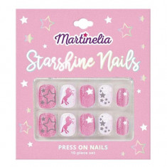 Set 10 unghii false Starshine Nails, cu adeziv Press-On, pentru fetite, Martinelia