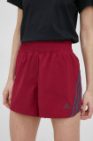 Cumpara ieftin Adidas Performance pantaloni scurți de alergare Run Icons H57186 femei, culoarea violet, cu imprimeu, medium waist