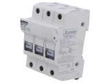 Suport Siguranță LOVATO ELECTRIC 10x38mm 30A 600VAC 3 Poli Șină DIN