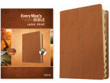 Every Man&#039;s Bible Niv, Large Print (Leatherlike, Cross Saddle Tan, Indexed)