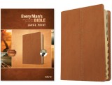 Every Man&#039;s Bible Niv, Large Print (Leatherlike, Cross Saddle Tan, Indexed)