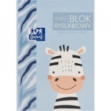 Bloc desen A4, 20 file, hartie 120g/mp, Oxford Kids, motiv Zebra