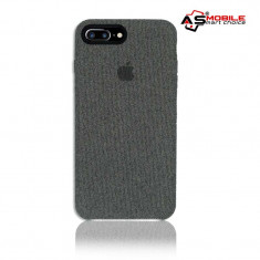 Husa iPhone 8 PLUS ? Hiha Canvas Apple Logo (Gray) foto