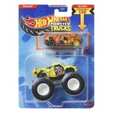 HOT WHEELS MONSTER TRUCK SI MASINUTA METALICA TOTALED GALBEN