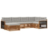 vidaXL Set de canapele de exterior 6 pcs Natural și gri deschis 3383564