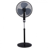 Ventilator cu picior DESCON, 50W, 16 inch, buton rotativ pentru pornire si reglaj viteza ,3 trepte, negru