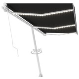 Cumpara ieftin Copertina manuala cu LED solar 6 x 3 m Antracit 100% Polyester