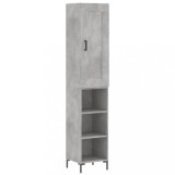 Cumpara ieftin Dulap inalt, gri beton, 34,5x34x180 cm, lemn prelucrat