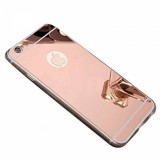 Husa iPhone 6/6S Elegance Luxury Oglinda Rose-Auriu + Folie Protectie MyStyle Protectie Camera Decupaje Precise Anti-praf