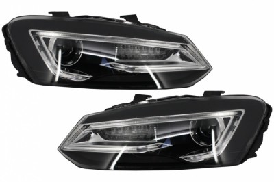 Faruri LED XENON HID compatibil cu VW Polo 6R / 6C / 61 (2011-2017) Devil Eye Look HLVWPOMK6 foto