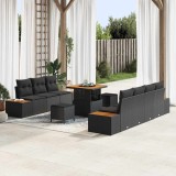 VidaXL Set de canapele pentru grădină 10 pcs Negru 80 x 80 x 71 cm