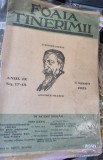 Foaia Tinerimii nr.17-18/1925 din cuprins Amintiri despre Anatole France, Mircea Eliade