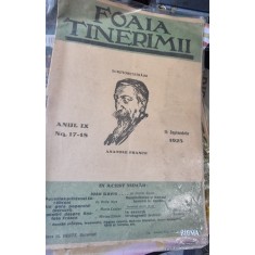Foaia Tinerimii nr.17-18/1925 din cuprins Amintiri despre Anatole France, Mircea Eliade