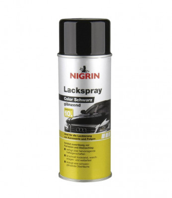 Spray vopsea Grafen Professional 400 ml; nitroceluloza; negru lucios foto