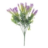Buchet Flori Artificiale de Lavandă cu 7 Ramuri și Flori Albe, 36cm, CMCLASS