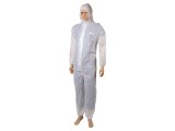 Combinezon de protecție alb DELTA PLUS DT215 cu hotă, mărimea L