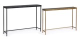 Cumpara ieftin Set 2 console otel negru auriu sticla Yamir 97x22x69 cm; 107x26x79 cm