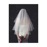 Cumpara ieftin Voal Mireasa cu Pieptene, Alb - 85cm - 75111