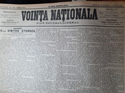 vointa nationala 28 martie 1901-discursul lui dimitrie sturdza si vasile lascar foto